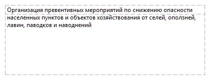 Организация превентивных мероприятий по снижению опасности населенных пунктов и объектов хозяйствования от селей, оползней, лавин, паводков и наводнений