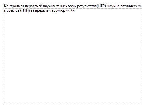 Контроль за передачей научно-технических результатов(НТР), научно-технических проектов (НТП) за пределы территории РК