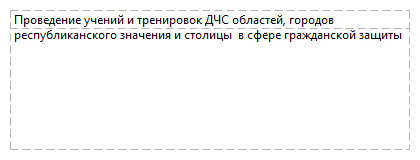 Проведение учений и тренировок ДЧС областей, городов республиканского значения и столицы  в сфере гражданской защиты 